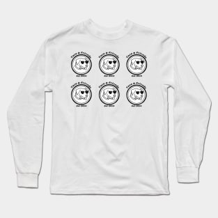 Taco & Friends Trivia Sticker Sheet Commission Black Line Long Sleeve T-Shirt